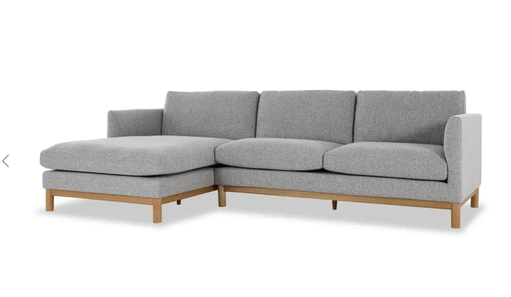 Nord Modular Sofa – Scandinavian 3-Seater with Oak Base, Light Grey Fabric