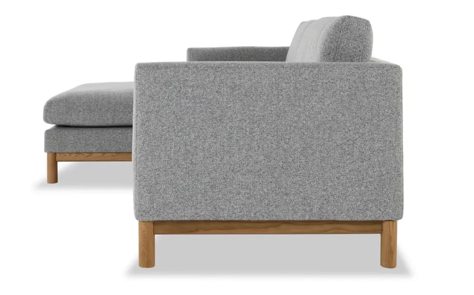 Nord Modular Sofa – Scandinavian 3-Seater with Oak Base, Light Grey Fabric